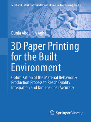 cover image of 3D Paper Printing for the Built Environment